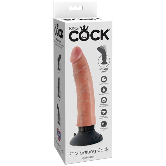 King Cock 7-Inch Vibrating Cock - Light - UABDSM