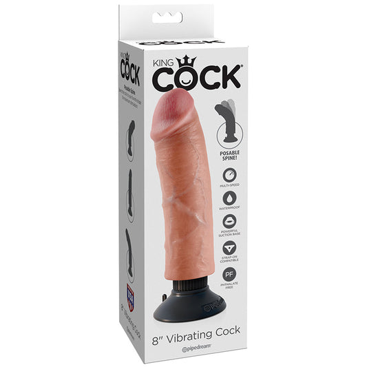King Cock 8-Inch Vibrating Cock - Light - UABDSM