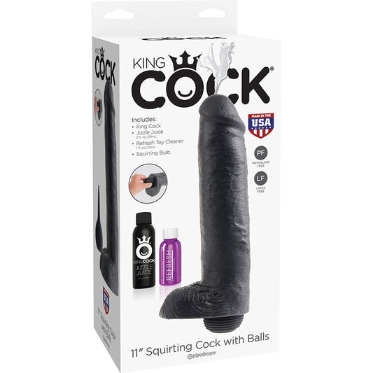 King Cock Squirting Cock with Balls-Black 11    [Regular Price 43.00] - UABDSM