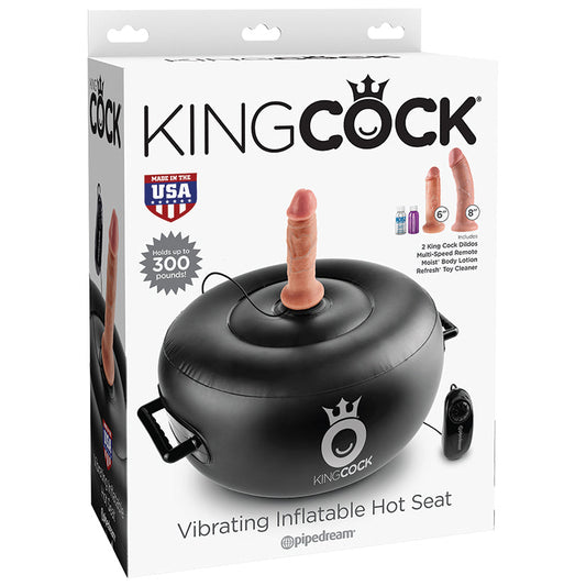 King Cock Vibrating Inflatable Hot Seat - Black - UABDSM