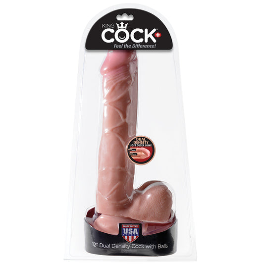 King Cock 12 Inch Dual Density Cock With Balls - UABDSM