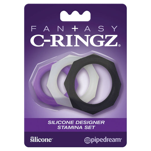 Fantasy C-Ringz Silicone Designer Stamina Set  Purple - UABDSM
