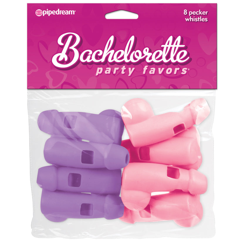 Bachelorette Party Favors 8 Pecker Whistles - Pink and Purple - UABDSM