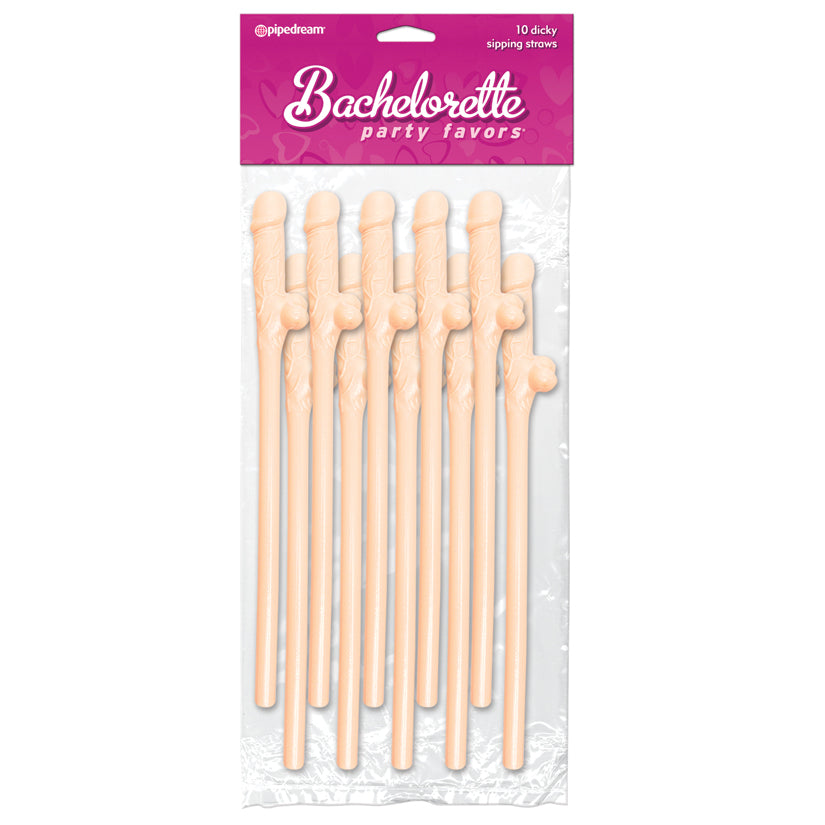 Bachelorette Party Favors 10 Dicky Sipping Straws - Light - UABDSM