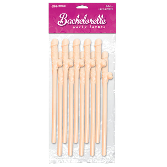 Bachelorette Party Favors 10 Dicky Sipping Straws - Light - UABDSM