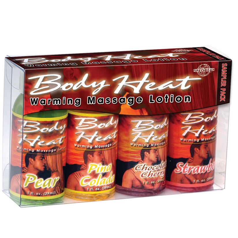 Body Heat Warming Massage Lotion - 4 Pack Sampler - 1 Fl. Oz. Bottles - UABDSM