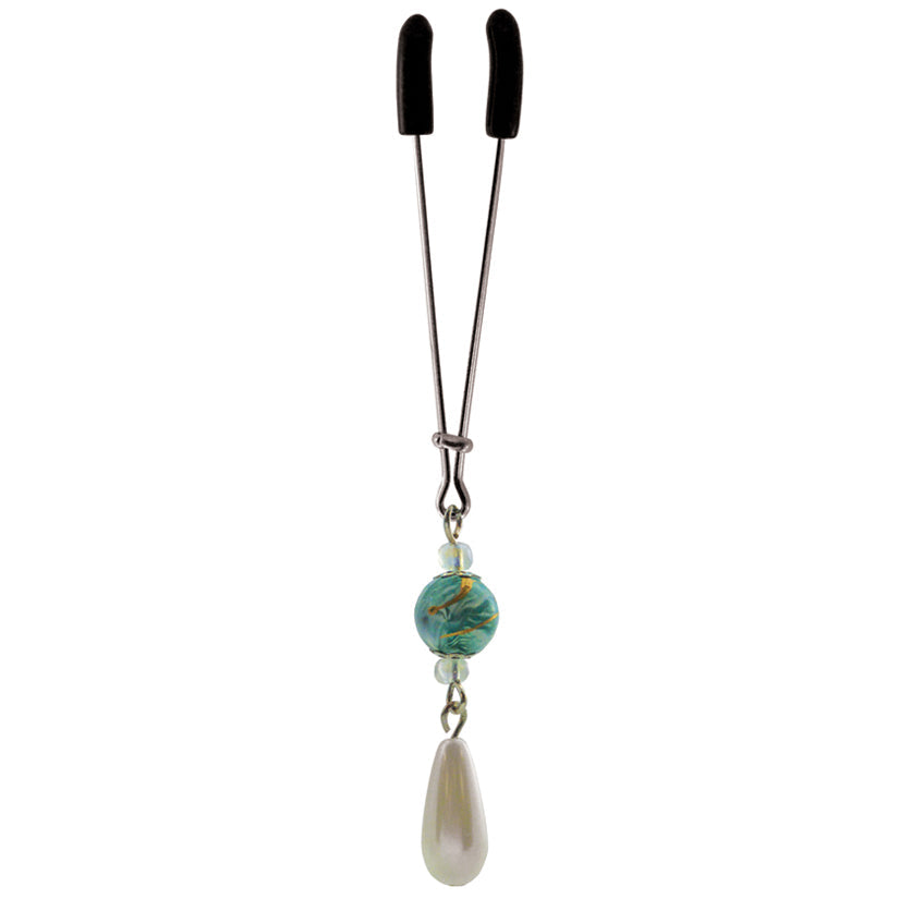 Bijoux de Cli Marbled Pearl Tweezer Clamp-Green - UABDSM