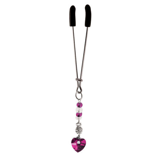 Bijoux de Cli Tweezer with Heart Charm & Fuchsia Beads - UABDSM