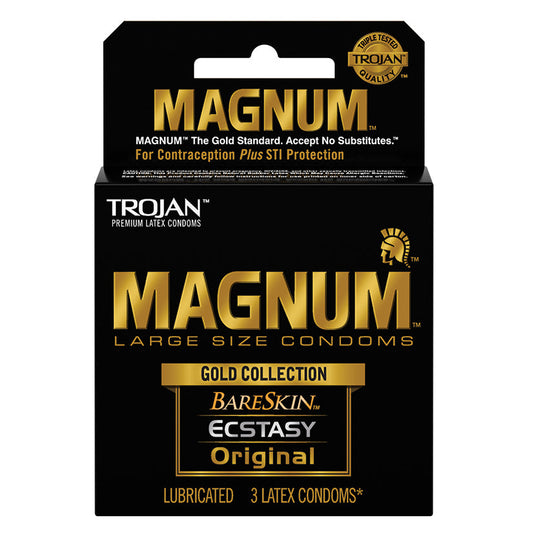 Trojan Magnum Large Size Gold Collection Condoms - 3 Pack - UABDSM