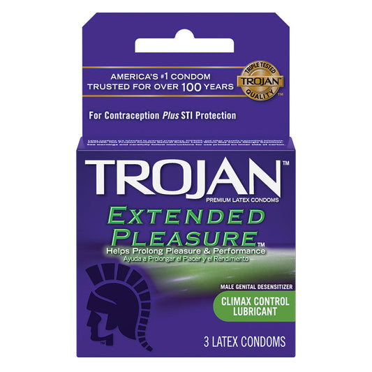 Trojan Extended Pleasure Lubricated Condoms - 3 Pack - UABDSM