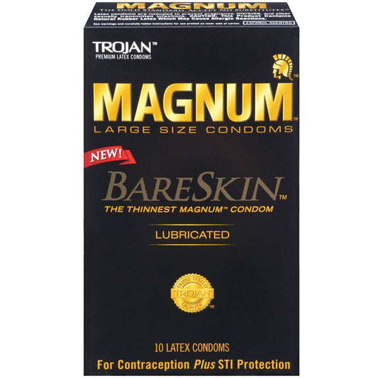 Trojan Magnum Bareskin Large Size Condoms - 10 Pack - UABDSM