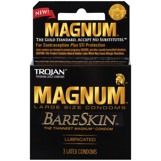 Trojan Magnum Bareskin Large Size Condoms 3 Pack - UABDSM