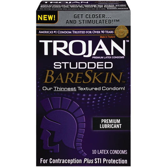 Trojan Studded Bareskin 10 Pack - UABDSM