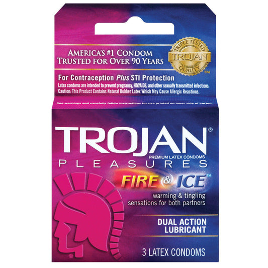 Trojan Fire and Ice Dual Action Lubricated Condoms - 3 Pack - UABDSM