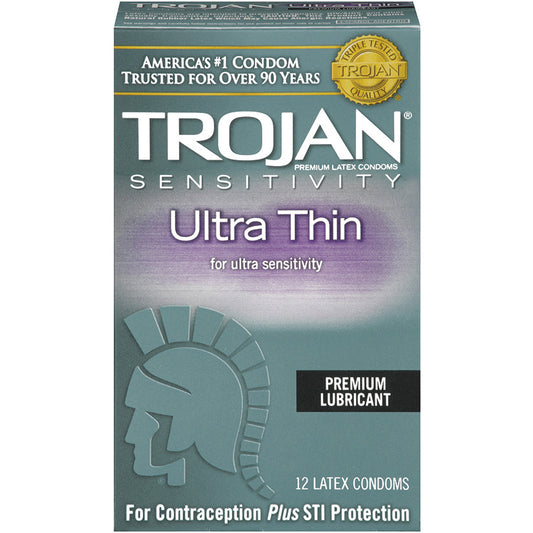 Trojan Sensitivity Ultra Thin Lubricated  Condoms - 12 Pack Tj92640 - UABDSM