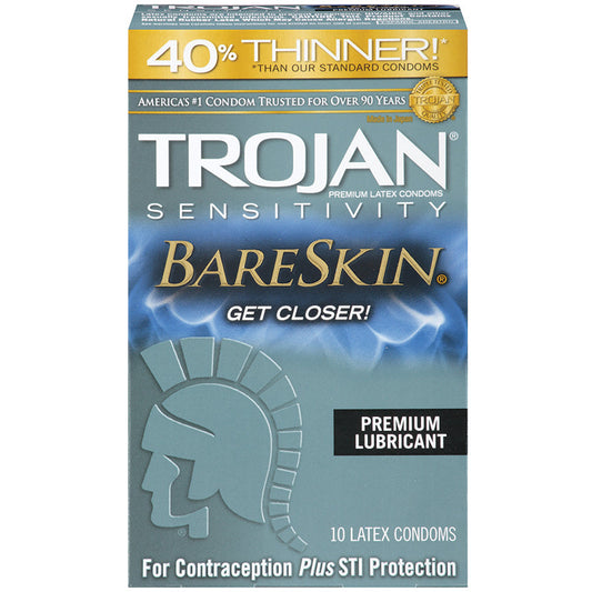 Trojan Sensitivity Bareskin Lubricated Condoms - 10 Pack - UABDSM