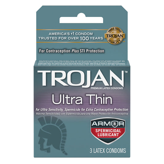 Trojan Ultra Thin Armor Spermicidal Condoms - 3 Pack - UABDSM