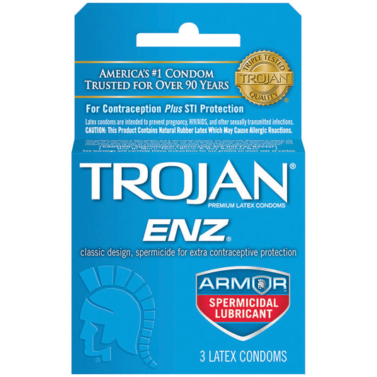 Trojan Enz Armor Spermicidal Lubricated  Condoms - 3 Pack - UABDSM