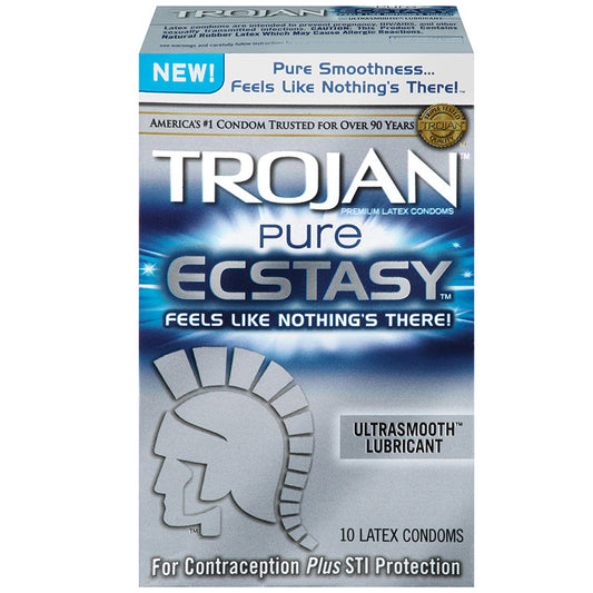 Trojan Pure Ecstasy Lubricated Condoms - 10 Pack - UABDSM
