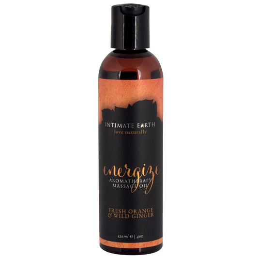 Energize Aromatherapy Massage Oil Fresh Orange &   Wild Ginger - 4 Oz. / 120 ml - UABDSM