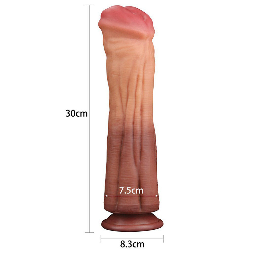 Lovetoy 12 Inch Dual Layered Silicone Horse Cock - UABDSM