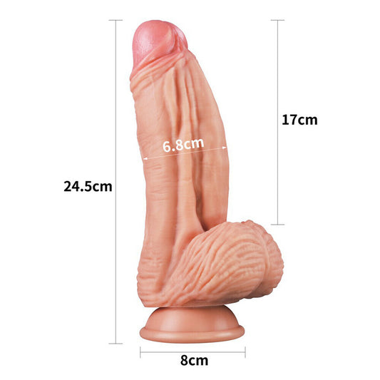 Lovetoy 10 Inch Dual Layered Silicone Cock - UABDSM