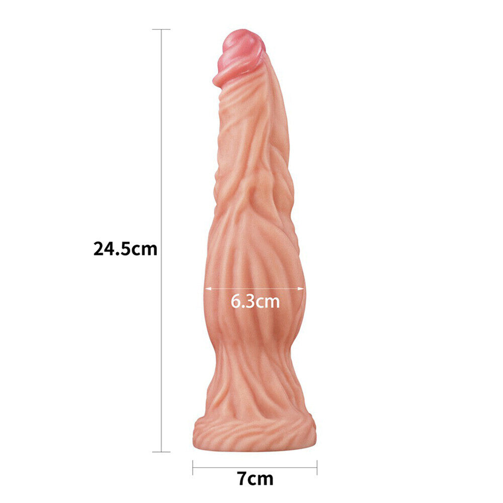 Lovetoy 9.5 Inch Dual Layered Silicone Cock Flesh Pink - UABDSM