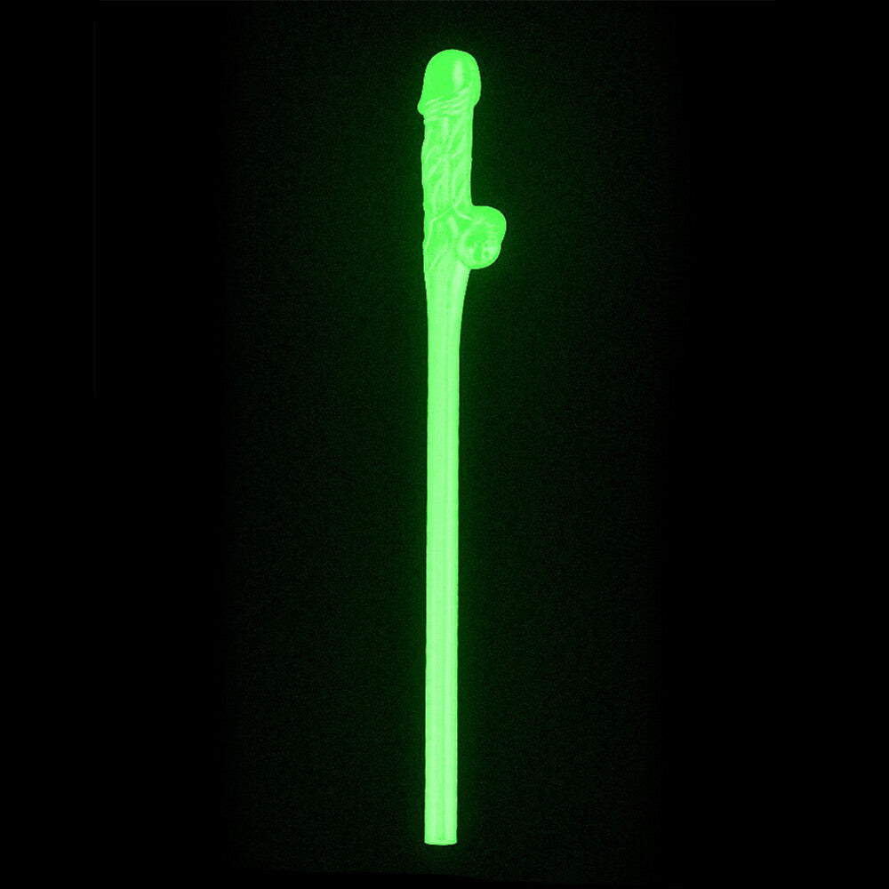 Lovetoy Pack Of 9 Willy Straws Glow In The Dark - UABDSM