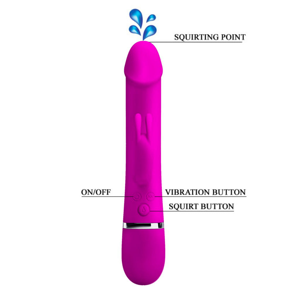 Rechargeable Squirting Rabbit Vibrator - UABDSM