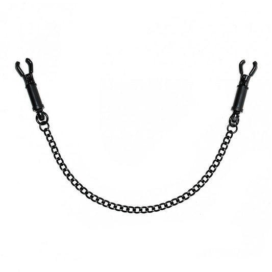 Black Metal Adjustable Nipple Clamps With Chain - UABDSM
