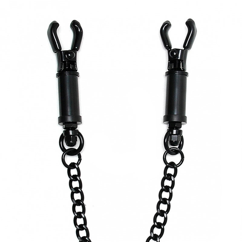 Black Metal Adjustable Nipple Clamps With Chain - UABDSM