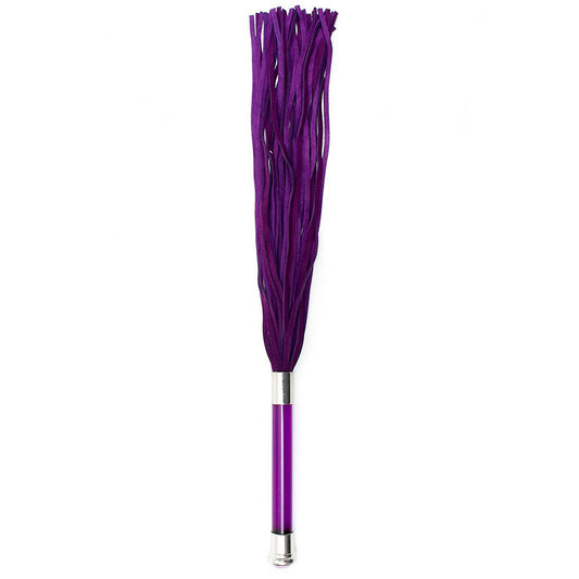 Purple Suede Flogger With Glass Handle And Crystal - UABDSM