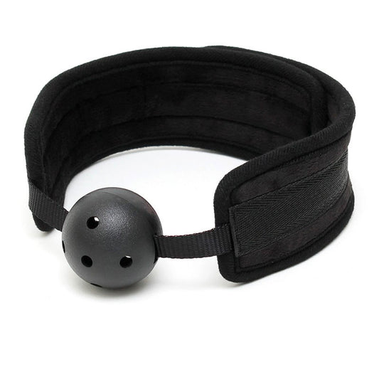 Black Padded Mouth Gag With Breathable Ball - UABDSM