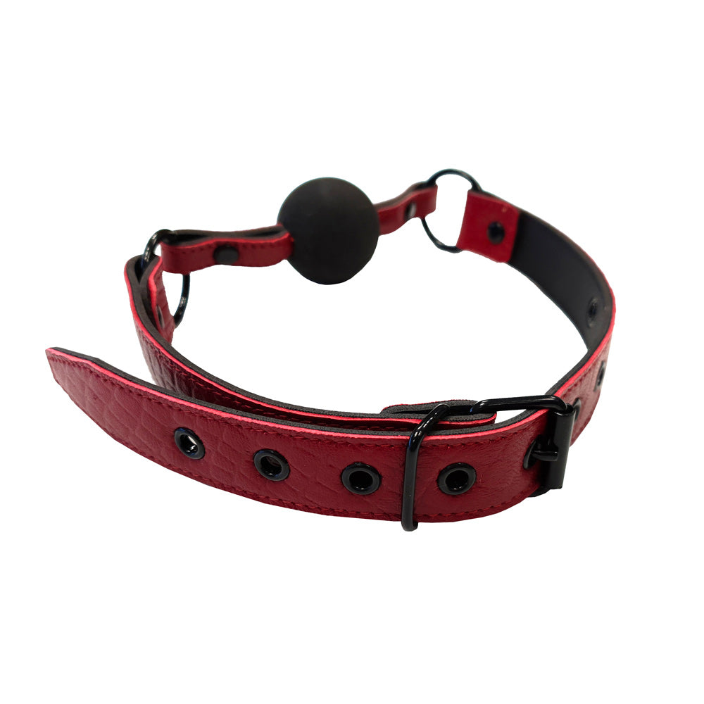 Rouge Garments Leather Croc Print Ball Gag - UABDSM