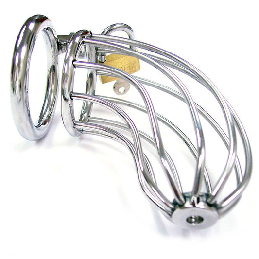 Rouge Stainless Steel Chasity Cock Cage With Padlock - UABDSM