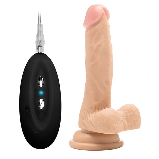 RealRock 7 Inch Vibrating Realistic Cock With Scrotum - UABDSM