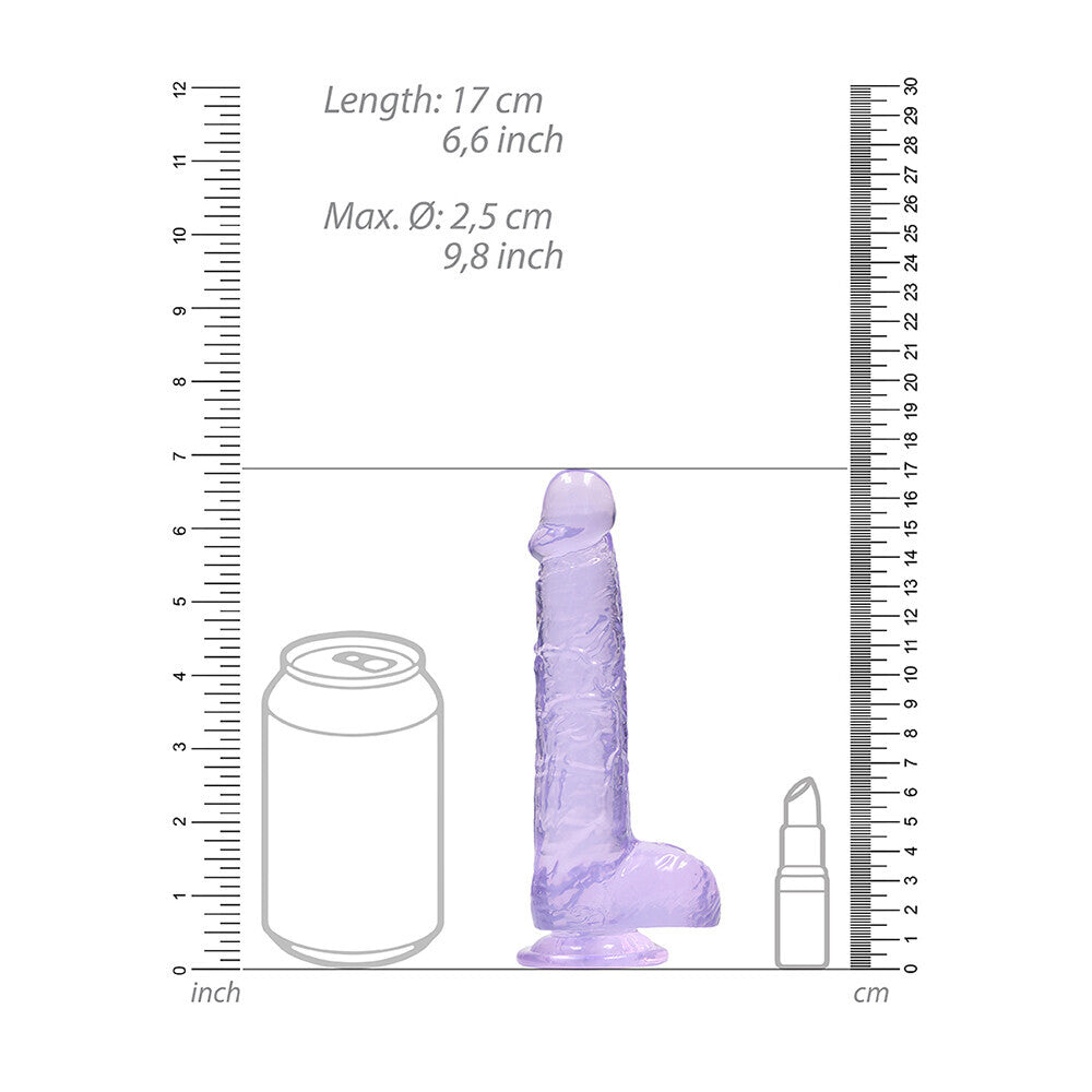 RealRock 6 Inch Purple Realistic Crystal Clear Dildo - UABDSM