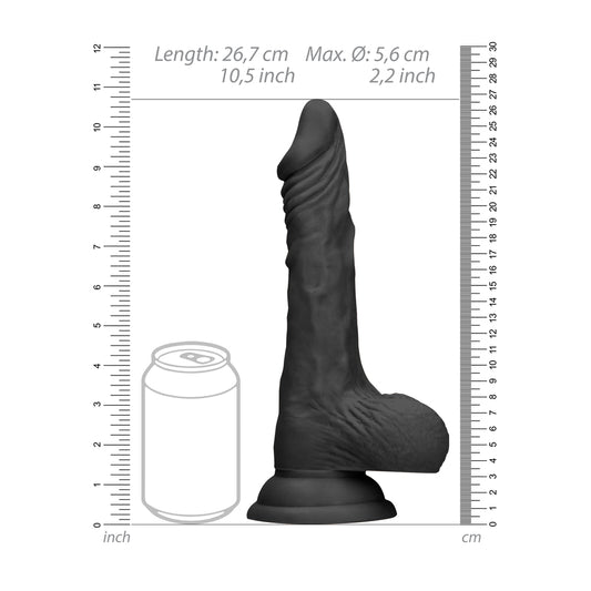 RealRock 10 Inch Dong With Testicles Black - UABDSM