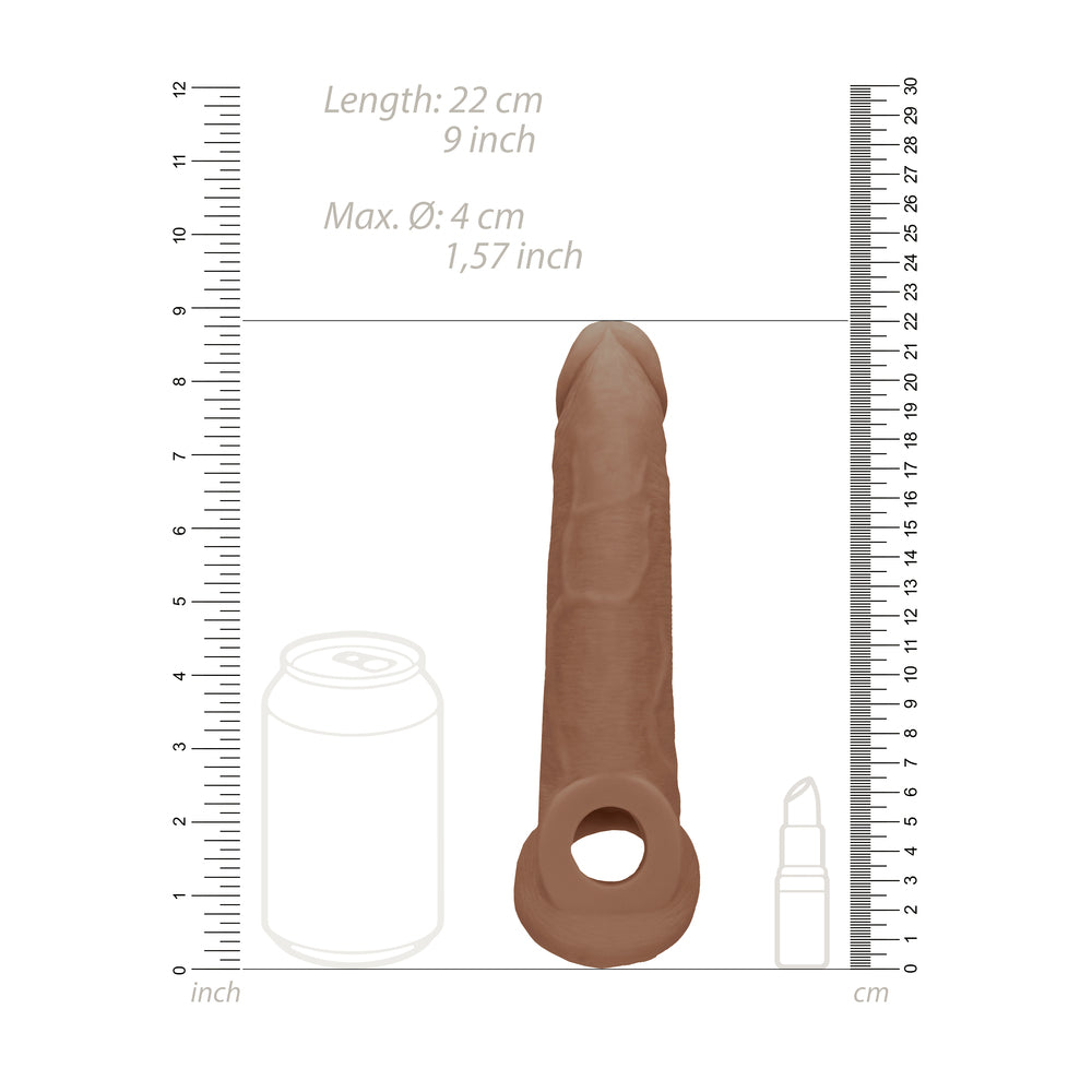 RealRock 9 Inch Penis Sleeve Flesh Tan - UABDSM