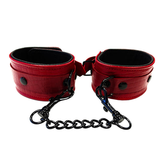 Rouge Garments Leather Croc Print Ankle Cuffs - UABDSM