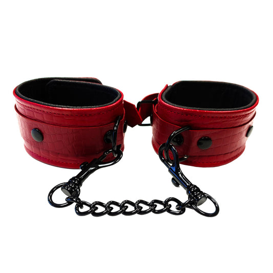 Rouge Garments Leather Croc Print Wrist Cuffs - UABDSM