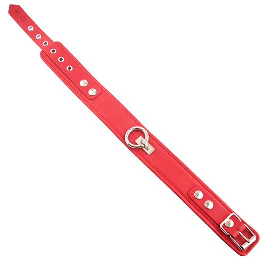 Rouge Garments Plain Red Leather Collar - UABDSM