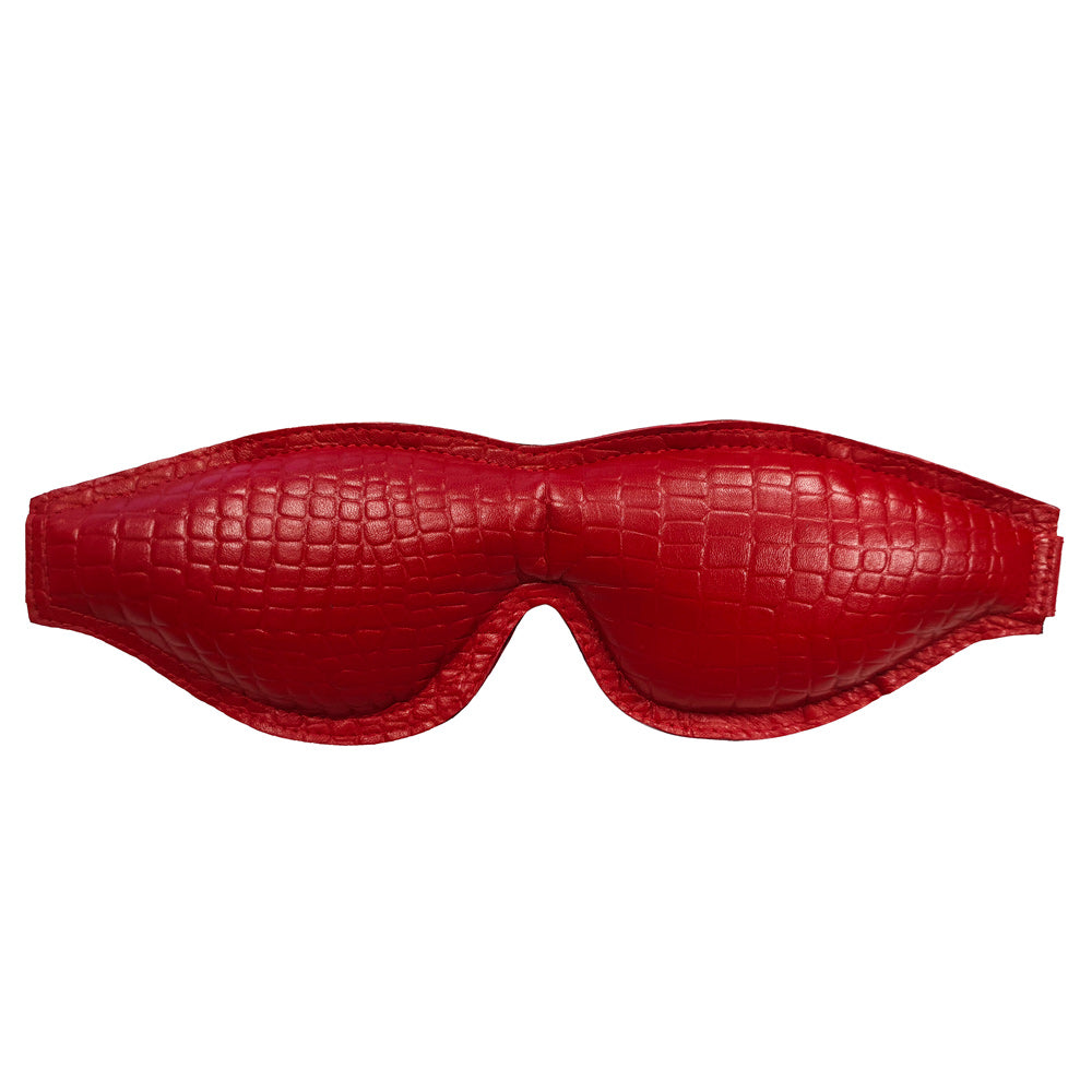 Rouge Garments Leather Croc Print Padded Blindfold - UABDSM