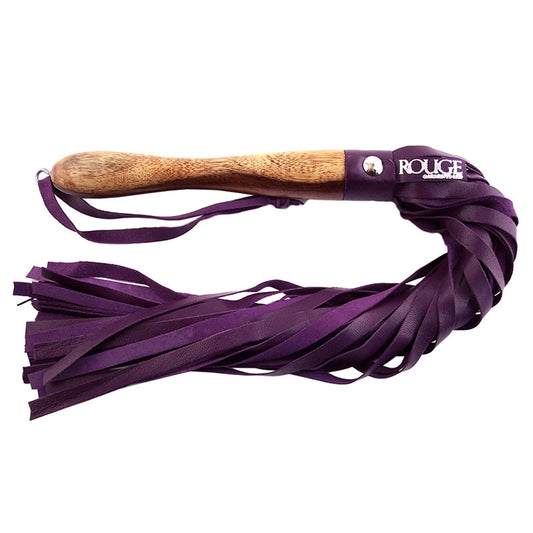 Rouge Garments Wooden Handled Purple Leather Flogger - UABDSM