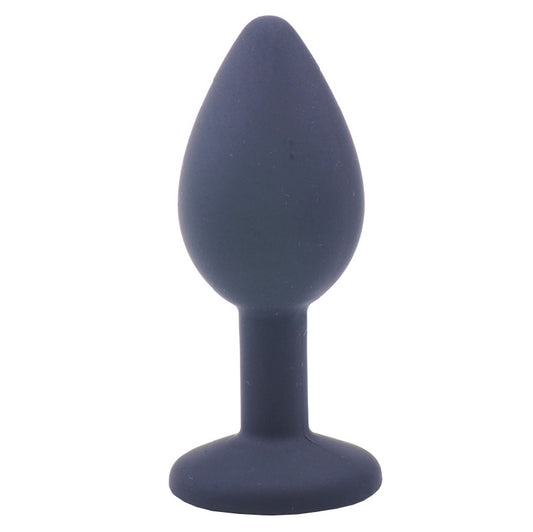 Small Black Jewelled Silicone Butt Plug - UABDSM