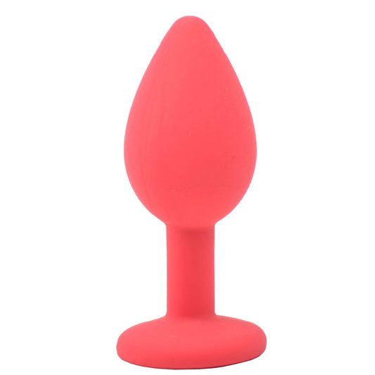 Small Red Jewelled Silicone Butt Plug - UABDSM