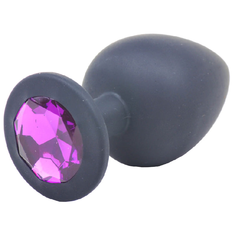 Large Black Jewelled Silicone Butt Plug - UABDSM