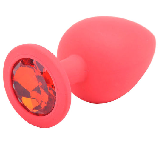 Large Red Jewelled Silicone Butt Plug - UABDSM