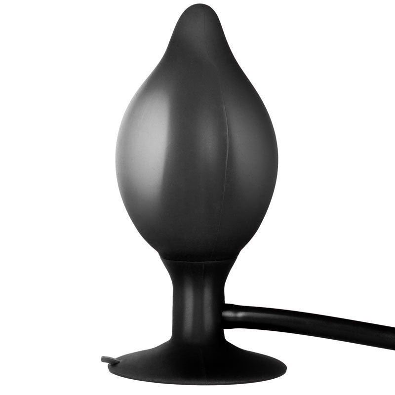 Black Booty Call Pumper Silicone Inflatable Small Anal Plug - UABDSM