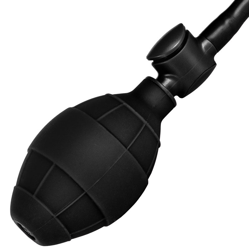 Black Booty Call Pumper Silicone Inflatable Medium Anal Plug - UABDSM